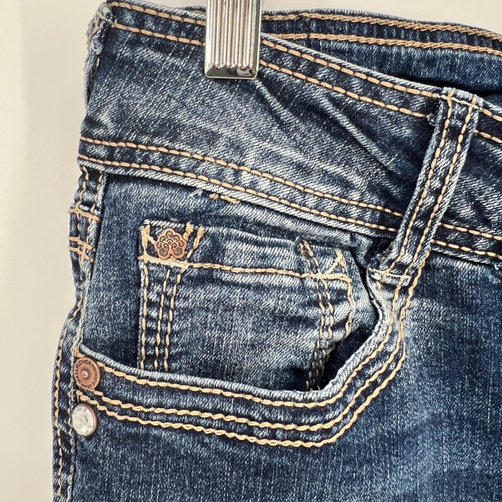 WallFlower Luscious Curvy Bootcut Jeans 9 Long Stretch Embroidered Pockets 30x31 - Picture 8 of 12